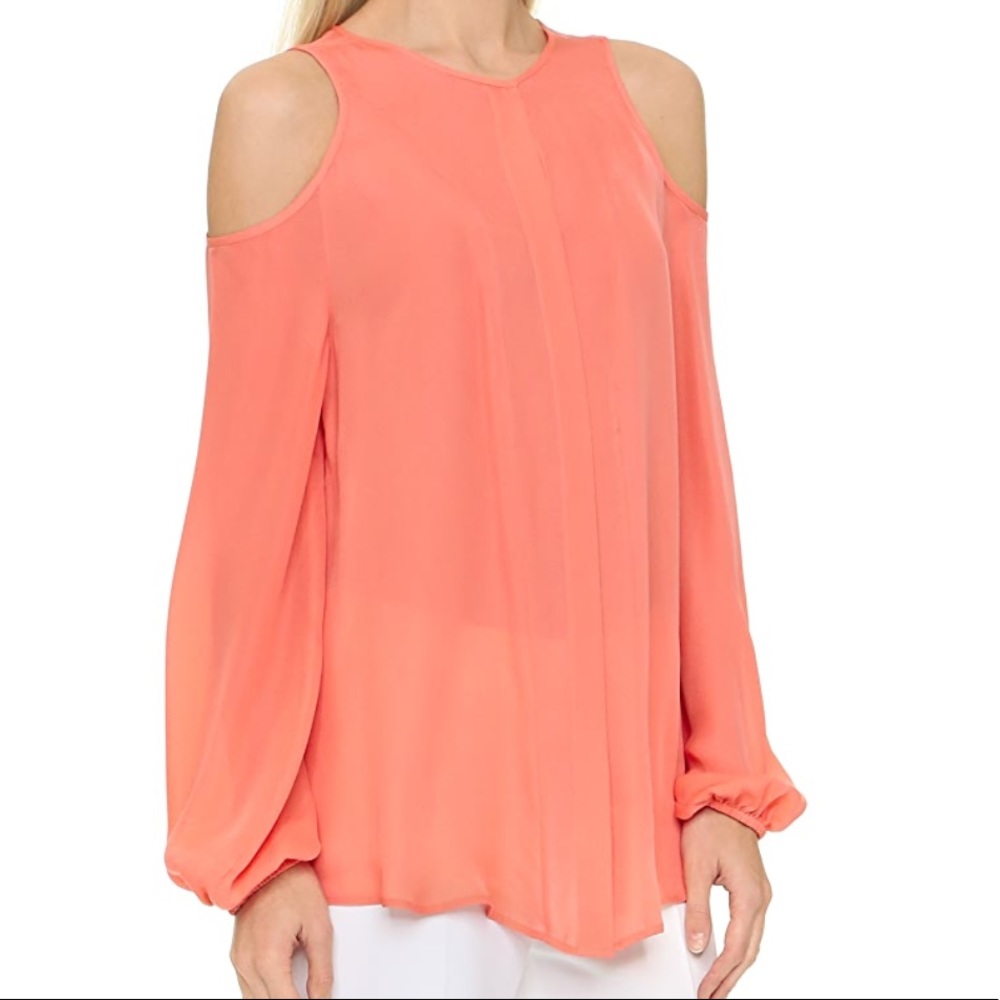 Tamara Mellon cut out shoulder long sleeve blouse